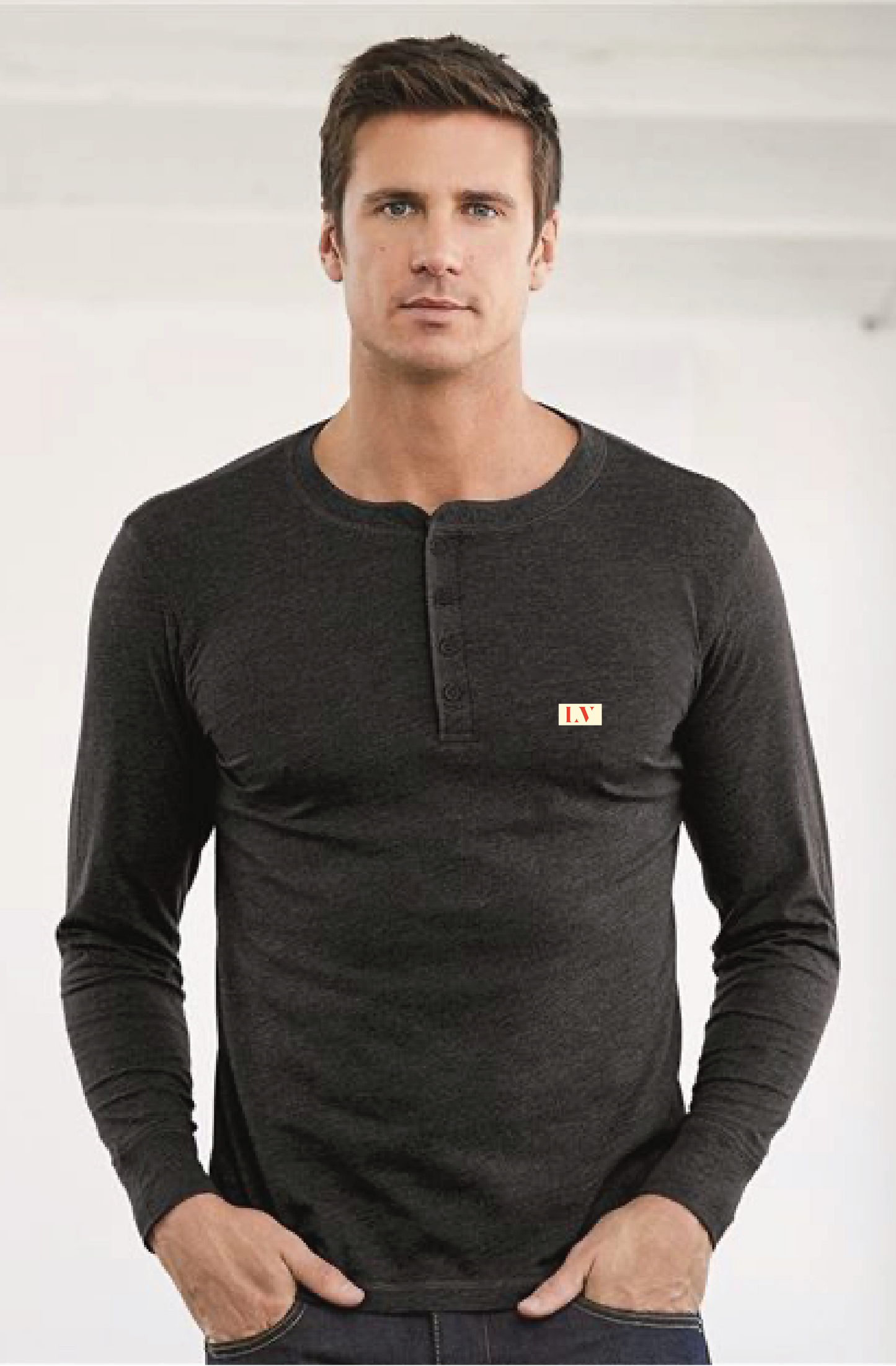 Unisex Long Sleeve Henley